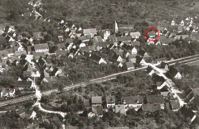 Luftbild von Oberboihingen um 1920